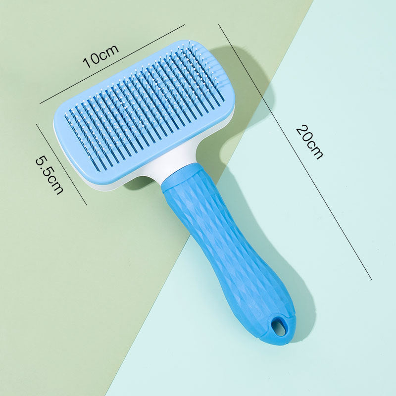 Rubber Handle Pet Comb with Dual Needles