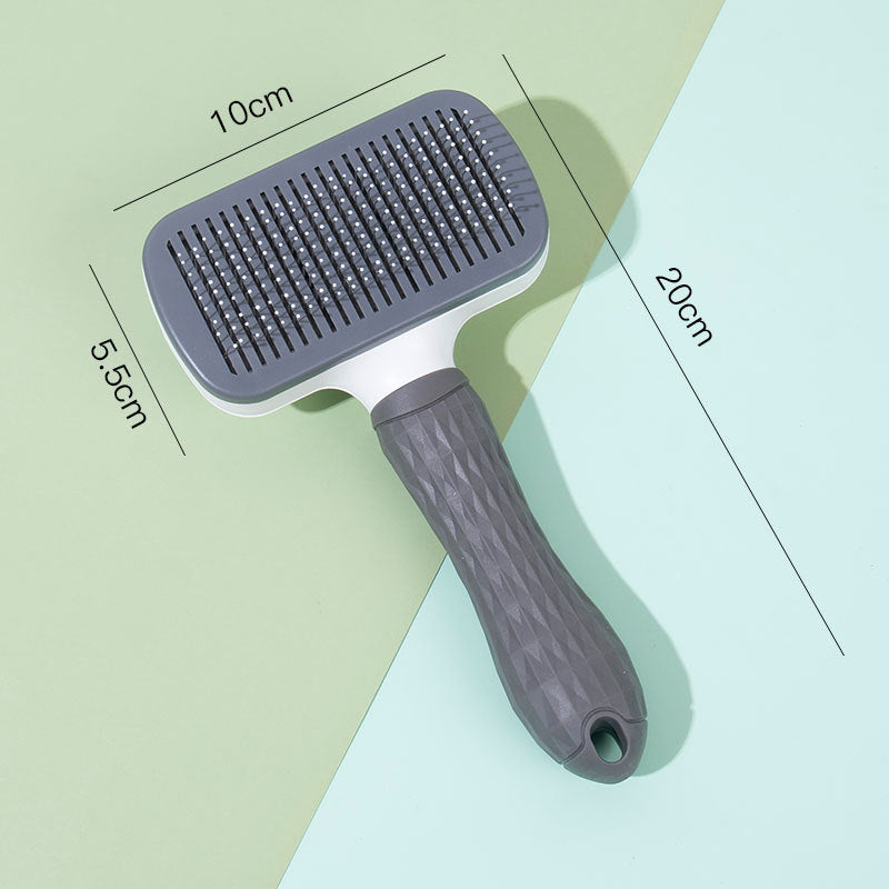 Rubber Handle Pet Comb with Dual Needles